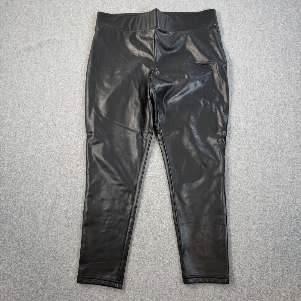 LOFT Outlet High Rise Legging Women's Petite Large Black Faux Leather Pull On